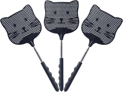 3 Pack Extendable Fly Swatter, 25 inch Long Handle Flyswatters, Plastic Heavy Duty Fly Swatters