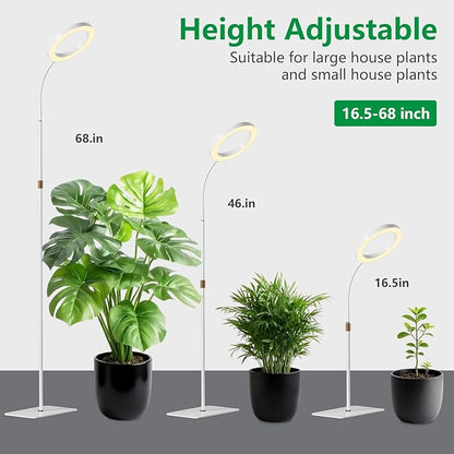 Full Spectrum Grow Light with Stand for Indoor Plants, Floor Plant Light, 6/12/18H Timer, 3 Color