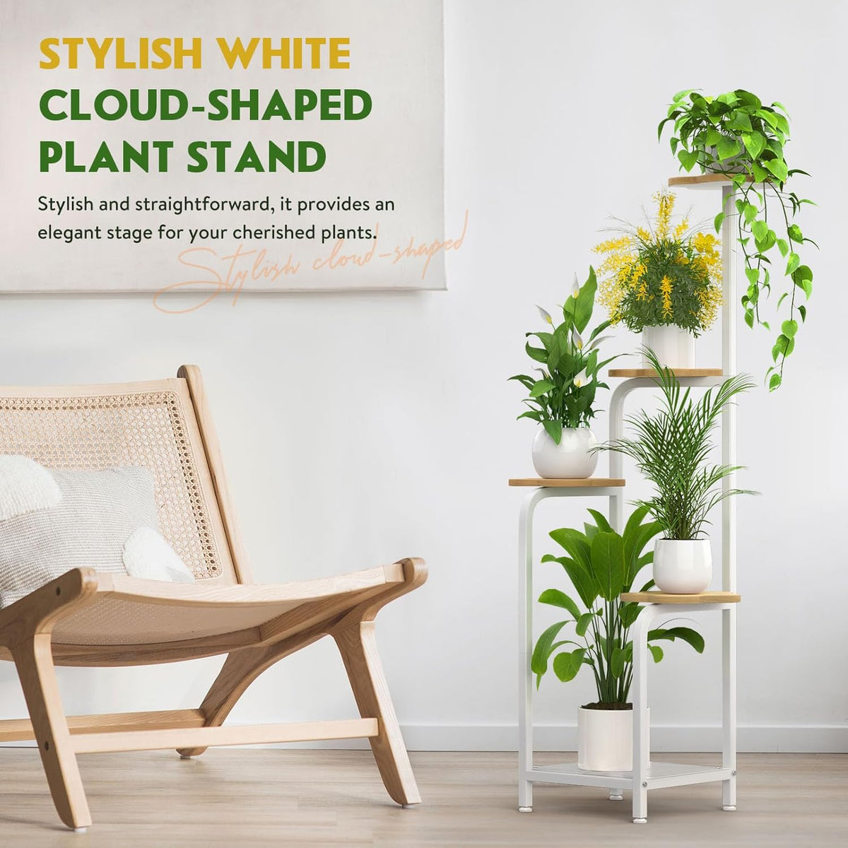 TOSKING 5 Tier Metal Plant Stand Indoor 48''H Tall ,Heavy Duty Plant Shelf , Corner Shelf Flower