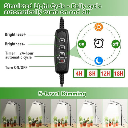 Grow Lights for Indoor Plants, Full Spectrum LED Tabletop Plant Lights for Indoor Growing