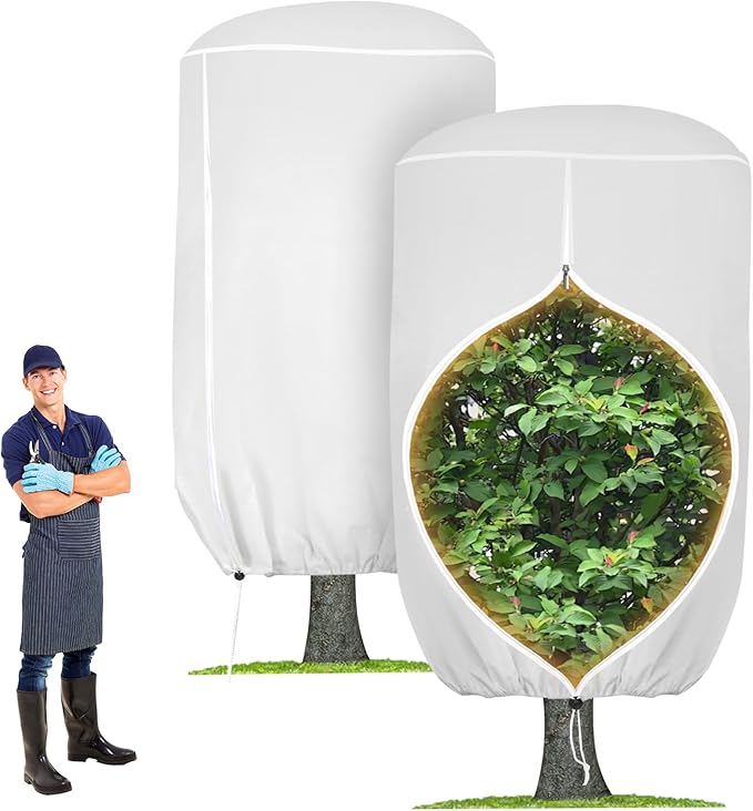 2 Pack Rounded Top Plant Covers Freeze Protection for Winter, Plant Covers for Winter, 75" X 90"