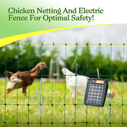 ANDMON Electric Poultry Netting, 48" x 164' Electric Fence Netting with Double Spiked Fiberglass