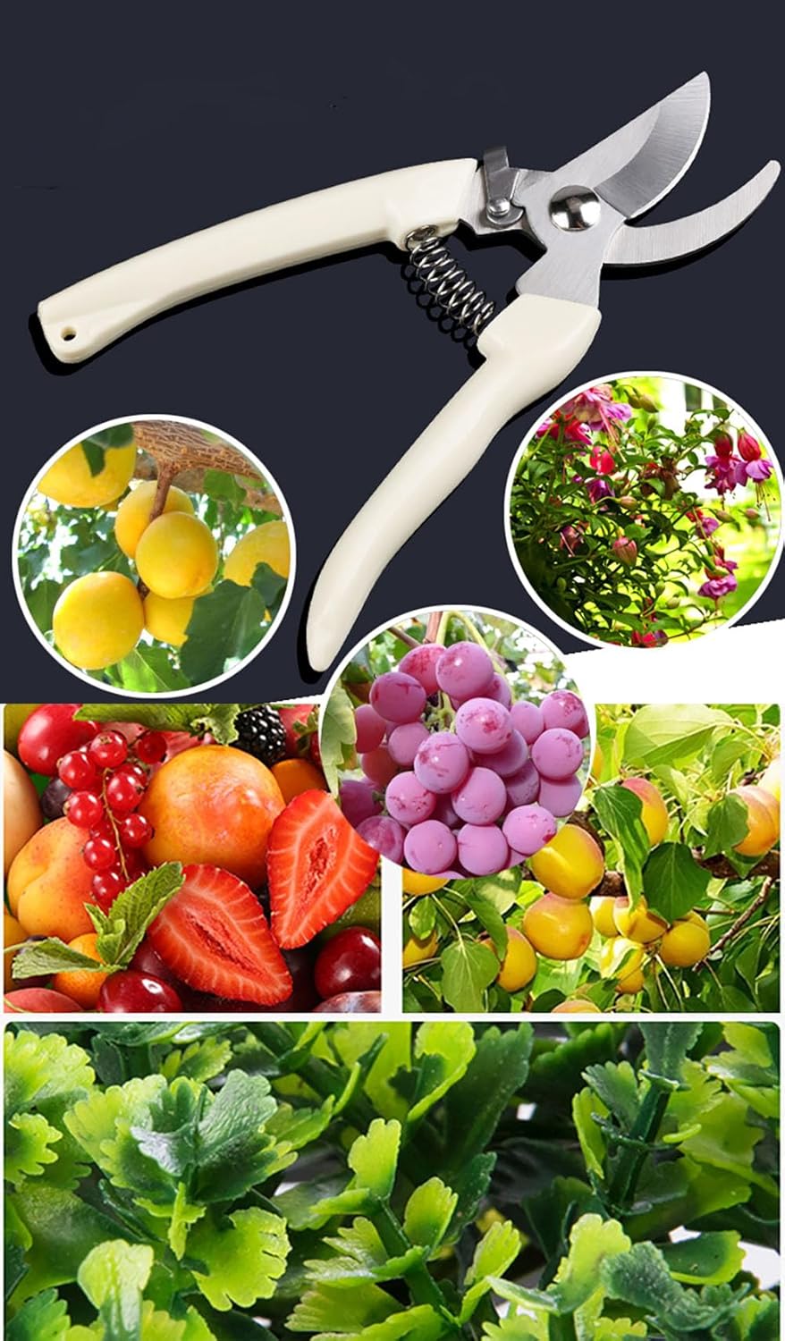 2PCS Garden Flower Shears Pruning Shears 6.9 inches Scissors Heavy Duty Plant Scissors for Cutting