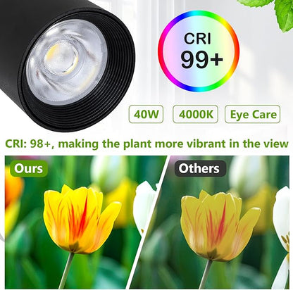 HMVPL 40W Grow Lights Stand for Indoor Plants Full Spectrum, Standing Plant Light for Indoor