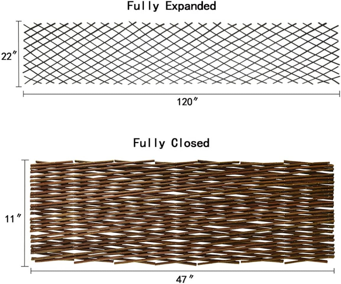 Expandable Willow Trellis for Climbing Plants Outdoors,Nature Garden Fence Lattice Panels for