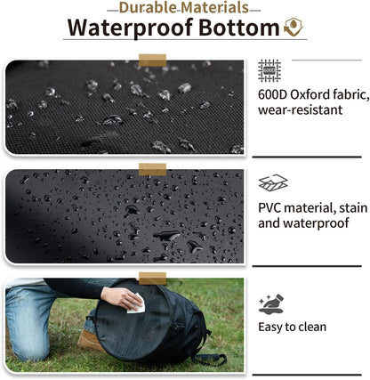 ONETIGRIS Collapsible Trash Can for Camping,12 Gallon Pop up Trash Can with Sorting Clips, Outdoor