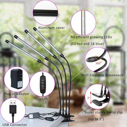 Plant Grow Lights for Indoor Plants Full Spectrum,80 LED Plant Lights for Indoor Growing with