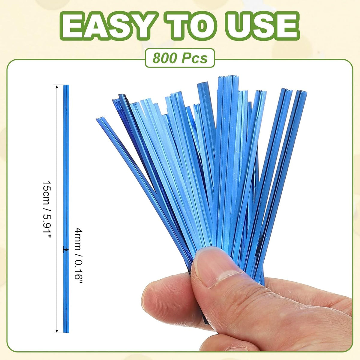 PATIKIL Bag Twist Ties 6 Inch, 800 Pcs Metallic Bread Ties for Treat Plastic Bags Gift Wrapping