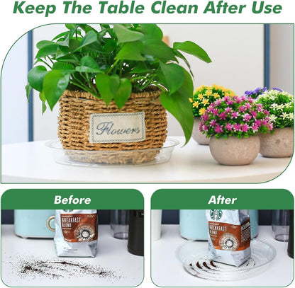 20 Pack Clear Plastic Plant Saucer 10 Inches Drip Trays Large Plant Plate Dish for Indoor Flower