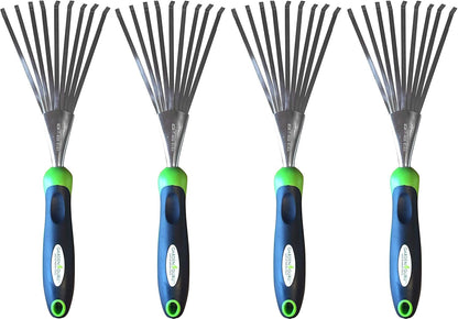 Garden Guru Stainless Steel Hand Rake Soil Tiller with Ergonomic Handle, Great for Gardening