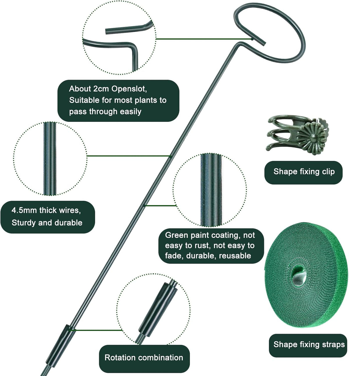 4 Set Metal Plant Sticks Support Tall 48 Inch Adjustable Plants Stem Support Rod Amaryllis Holder