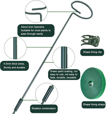4 Set Metal Plant Sticks Support Tall 48 Inch Adjustable Plants Stem Support Rod Amaryllis Holder