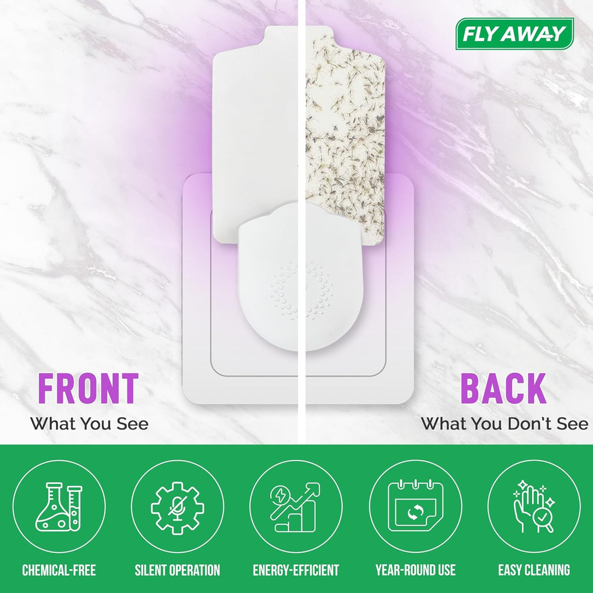 Value 2 Pack UV Light Insect Trap with 6 Sticky Refills – Indoor Plug-in Bug Zapper for Fruit