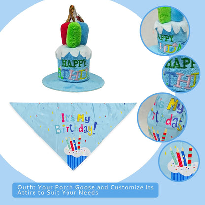 Porch Goose Statue Wear Clothing Outfit-20"High Large Garden Goose Decor Wear Birthday Clothes, Big