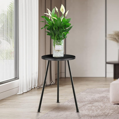 Tall Plant Stand, Mid Century Wood Indoor Plant Stand Black Plant Table for Flower Pots, Metal