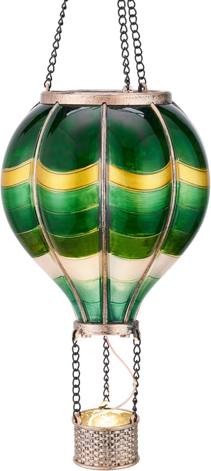 TERESA'S COLLECTIONS Hot Air Balloon Solar Lantern for Outdoor Garden Decor, Hanging Flickering