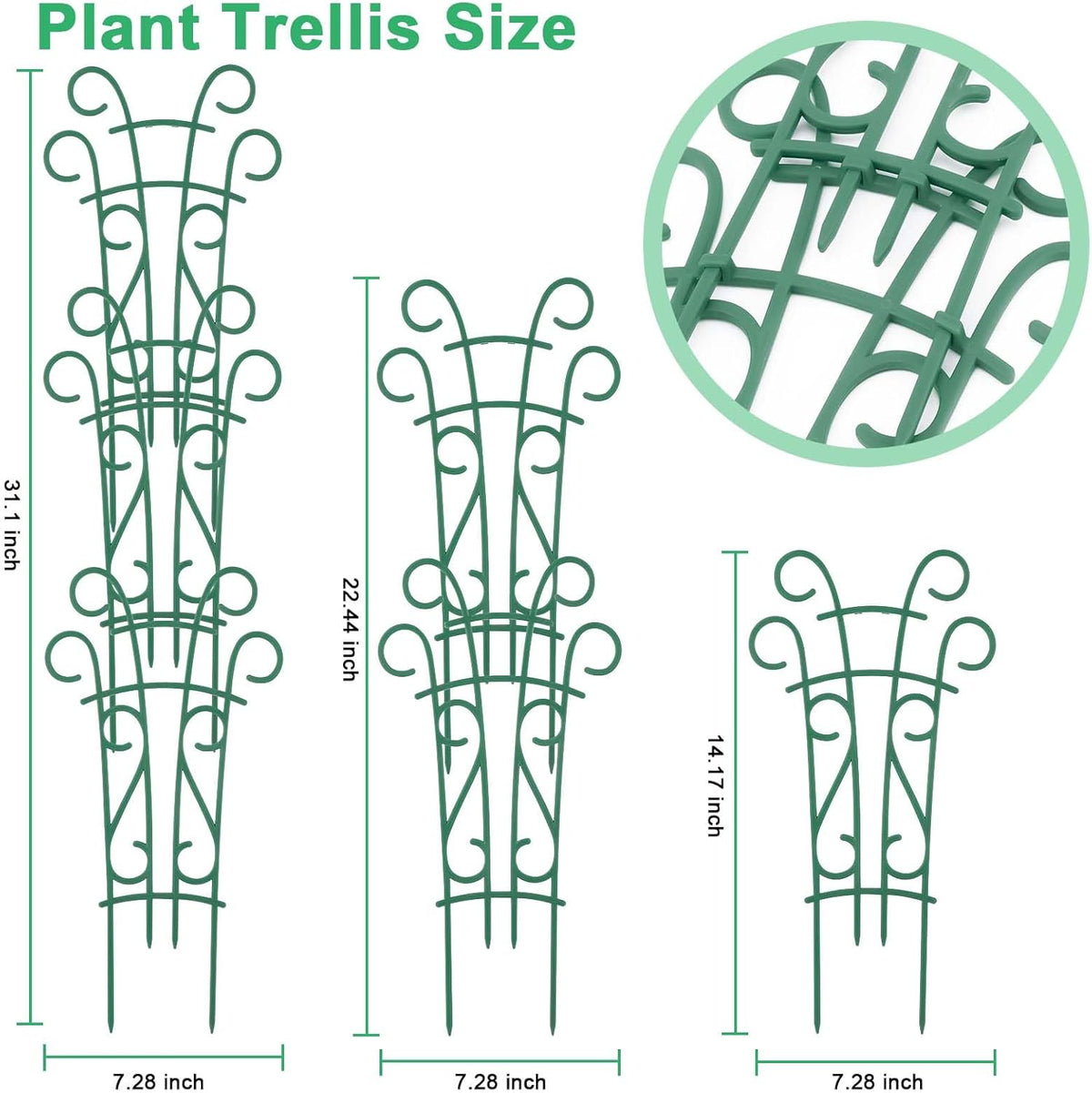 Plant Trellis for Potted Plants 4 Pack Stackable Indoor Outdoor Climbing Houseplant Support with