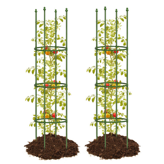 2 Pack Up to 59 Inch Height Adjustable Tomato Cages for Garden