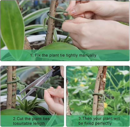101 Feet Soft Plant Ties Dark Green Plant Twist Ties, Plant Ties for Support. Gardening Supplies