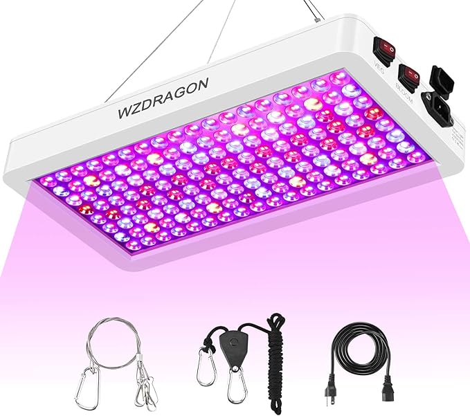 2024 Upgraded BW2000 LED Grow Lights Double Chips Full Spectrum with 10ft Cable for Greenhouse and
