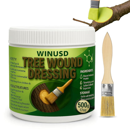 Tree Wound Sealer, 500g Tree Wound Dressing Grafting Wax with Brush, Rapid Protective Film Forming