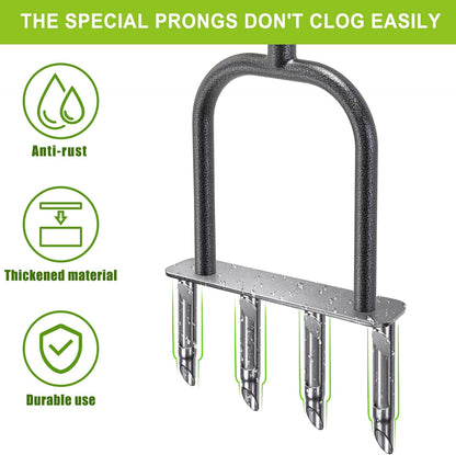 Dolibest Manual Aerator Lawn Tool, Manual Yard Plug Aerators with 4 Stainless Steel Semi-Open