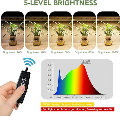 GYTF LED Grow Light Strips, 3500K 90-Bulb Full Spectrum Dimmable Plant Growing Lamp Bars with Auto