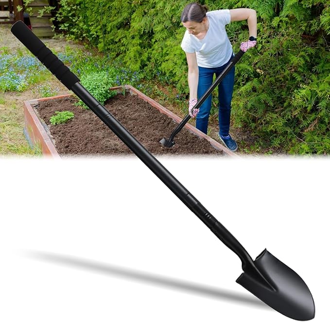 Small Shovels for Digging, Garden Spade Shovel Beach Shovels with 43.3in Handle,Heavy Duty Portable