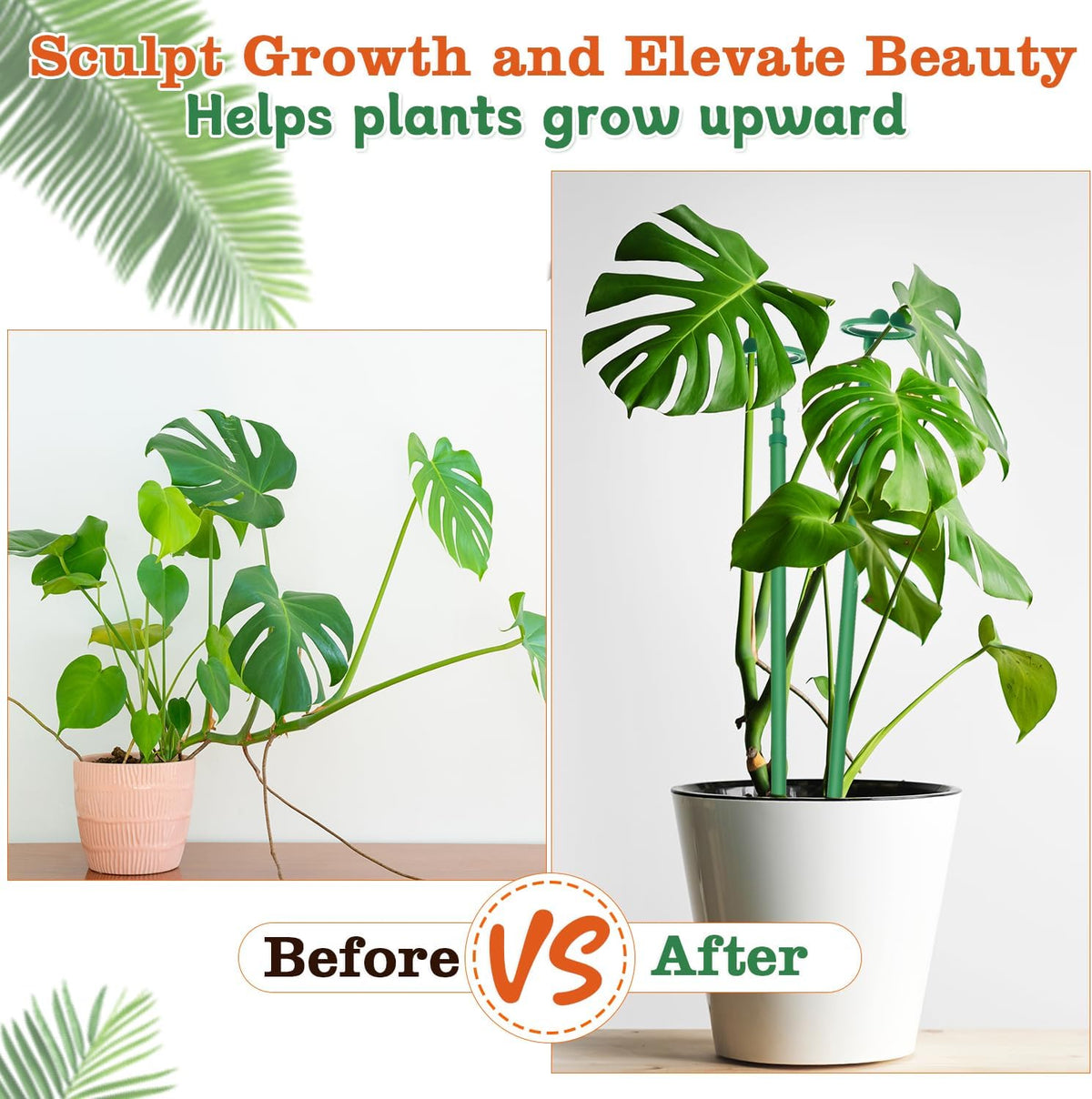 Extendable Plant Stakes,Adjustable Length from 17.9IN to 42.3IN Monstera Support Stakes with