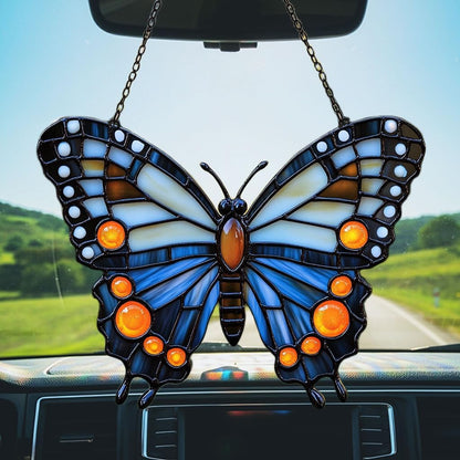 Night Monarch Butterfly Acrylic Suncatcher Stained Glass Effect Window Car Hanging Christmas