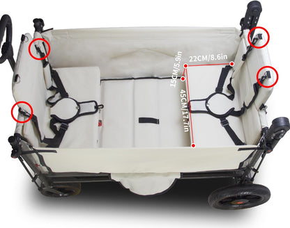 TMZ Collapsible Wagon Cart with Side-Opening Seat Conversion Design, Foldable Utility Wagon with 2