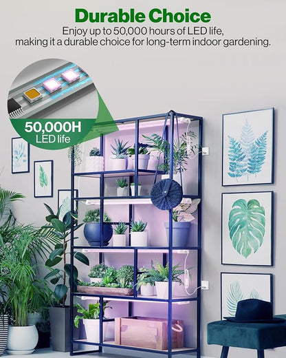 Sunco 4FT LED Grow Light for Indoor Plants 40W, Full Spectrum, Hanging Suspended Fixture, Linkable