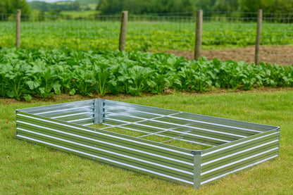 Meberam 2 Pack 6x3x1FT Galvanized Raised Garden Beds Kit Outdoor Metal Gardening Planter Box for