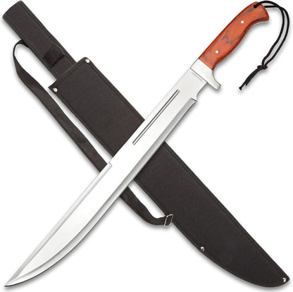 Timber Rattler Jungle Beast Machete | 18 3/4" Stainless Steel Blade | Secure Wooden Handle |