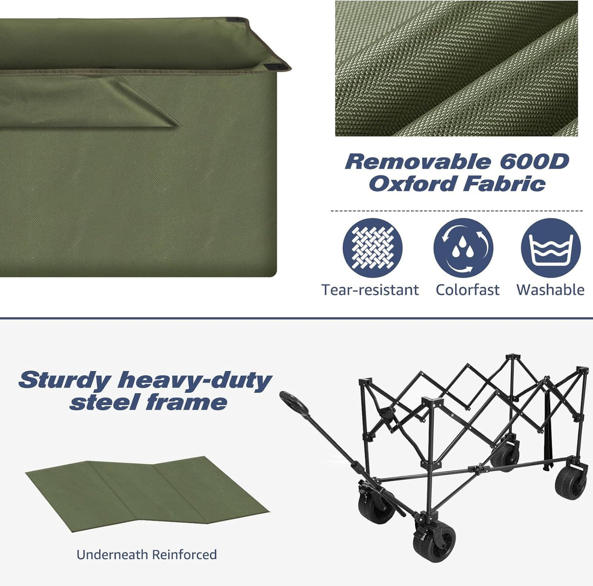 Chihee Garden Cart Collapsible Outdoor Utility Wagon Cart,Folding Beach Cart Oversized Capacity