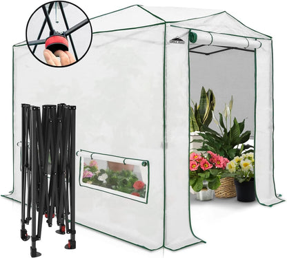 EAGLE PEAK Instant Pop-up Greenhouse, Indoor Outdoor Plant Gardening Green House, Roll-Up Zipper