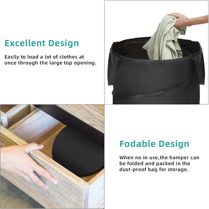 BATTOO 106L Collapsible Laundry Baskets - Foldable Pop Up Hampers for Laundry - Upgrade Oxford