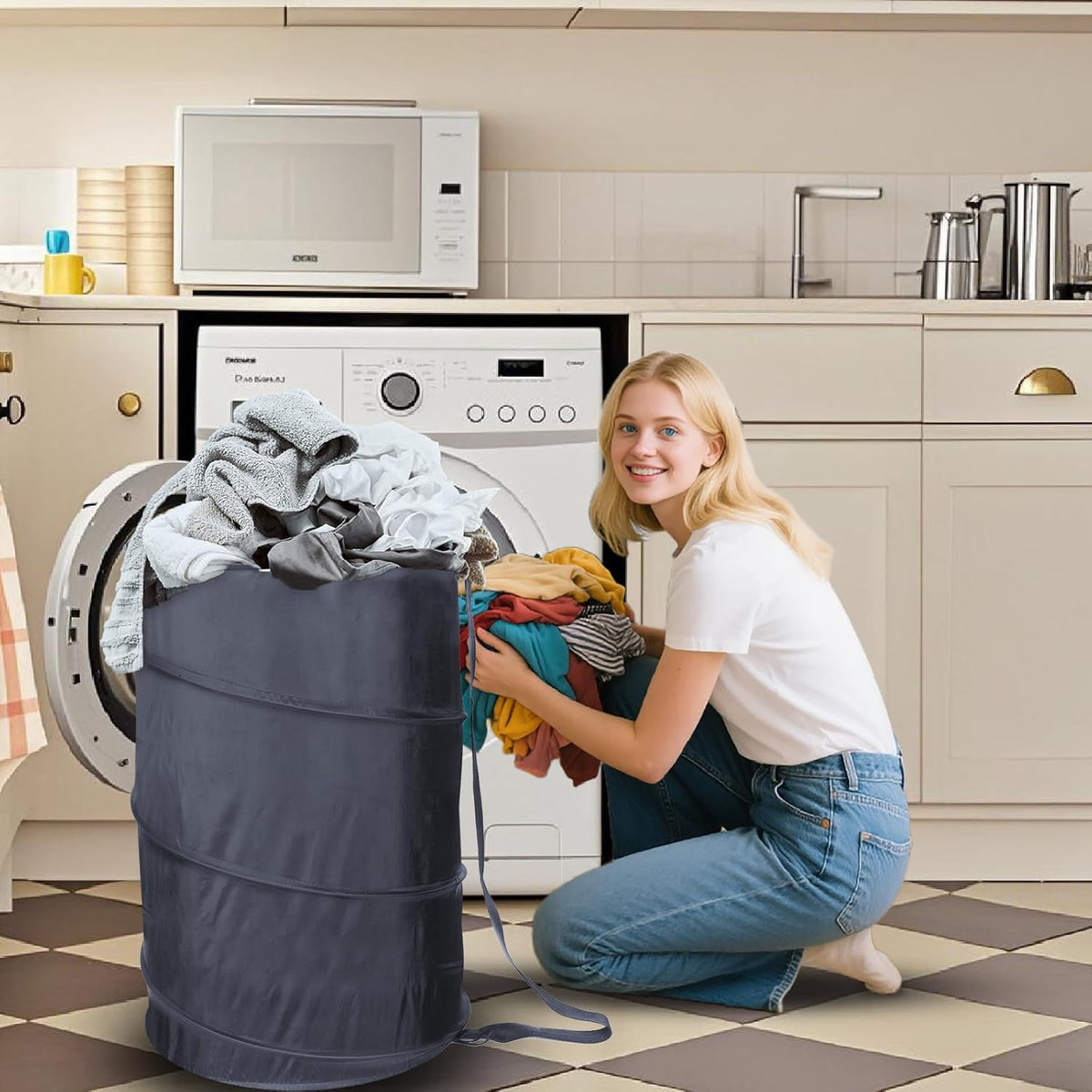 BATTOO Collapsible Laundry Baskets- Foldable Hamper for Laundry Extra Large Pop Up Laundry Hamper