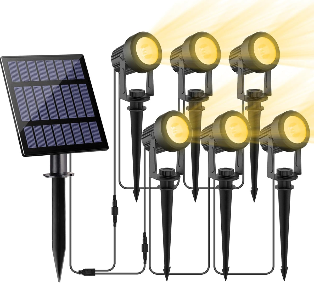 Solar Spot Lights Outdoor, Landscape Spotlights IP65 Waterproof 9.8ft Cable, Dusk to Dawn Solar