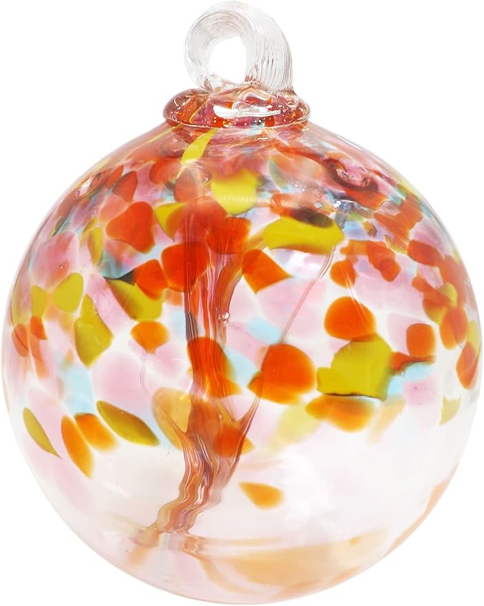 Dale Tiffany Hand Blown Glass, 4" Diameter Eden, Tree of Life Collection, Witch Globe Hanging