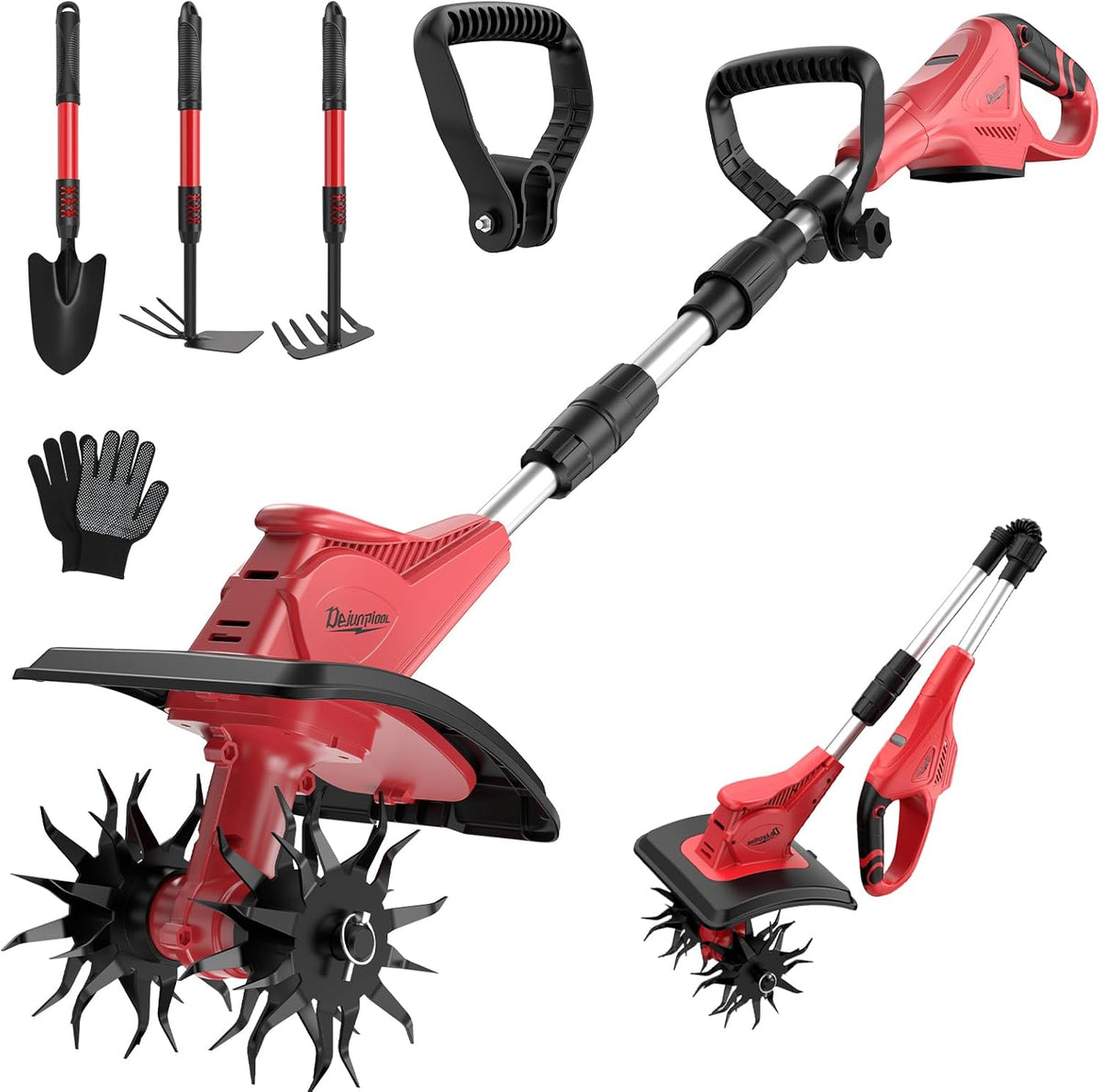 Cordless Tiller Cultivator Compatible with Milwaukee 18V Battery(Tool Only), Folding Electric