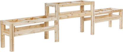 Greenes Fence Two-Tiers Nine Bucket Elevated Cedar Wood Garden Frame, 125 in. x 16 in. x 30 in.