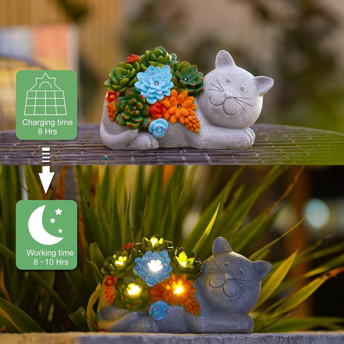 Qeeman Garden Outdoor Decor Statues: Figurine Decorations Ornaments Patio Art Balcony - Birthday