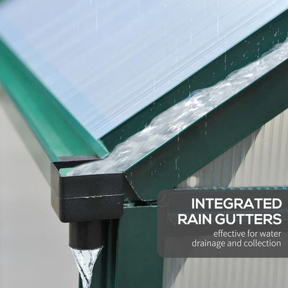 Outsunny 6' x 6' Greenhouse for Outdoors, Polycarbonate Greenhouse with Rain Gutter and Roof Vent