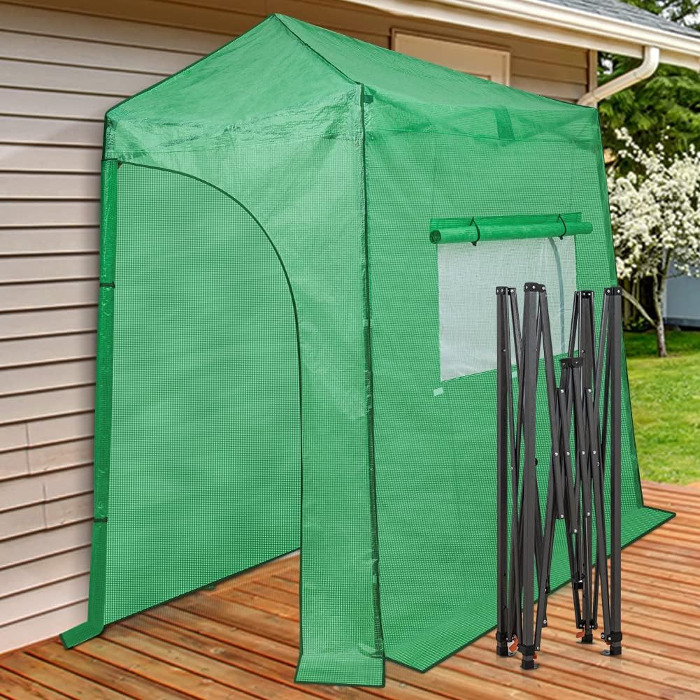 EAGLE PEAK Instant Pop-up Greenhouse, Indoor Outdoor Plant Gardening Green House, Roll-Up Zipper