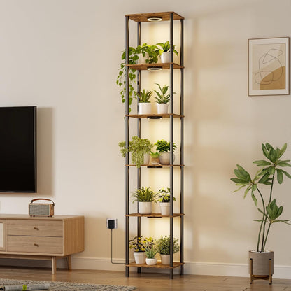 Bstrip Plant Stand Indoor with Grow Light, 81.3" Tall Indoor Plant Shelf, 6 Tier Flower Stand with