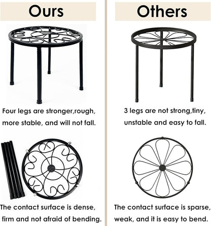 HAINARverS Metal Plant Stands 5-Pack, Heavy Duty Rustproof Iron Corner Flower Pot Stand
