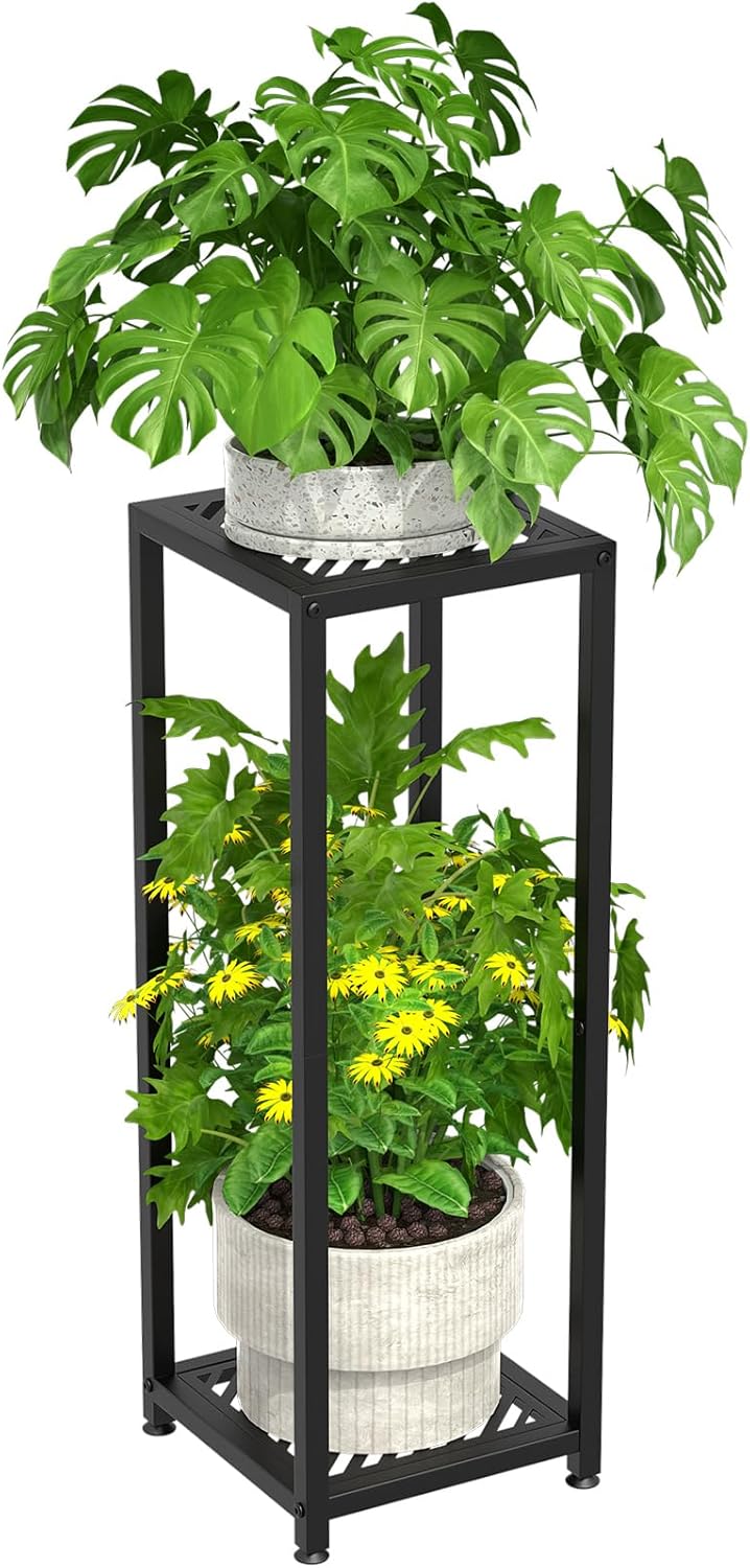 TOSKING Tall Plant Stand Indoor – 2-Tier Modern Metal Shelf, 30" Height & 200 LBS Capacity, Heavy