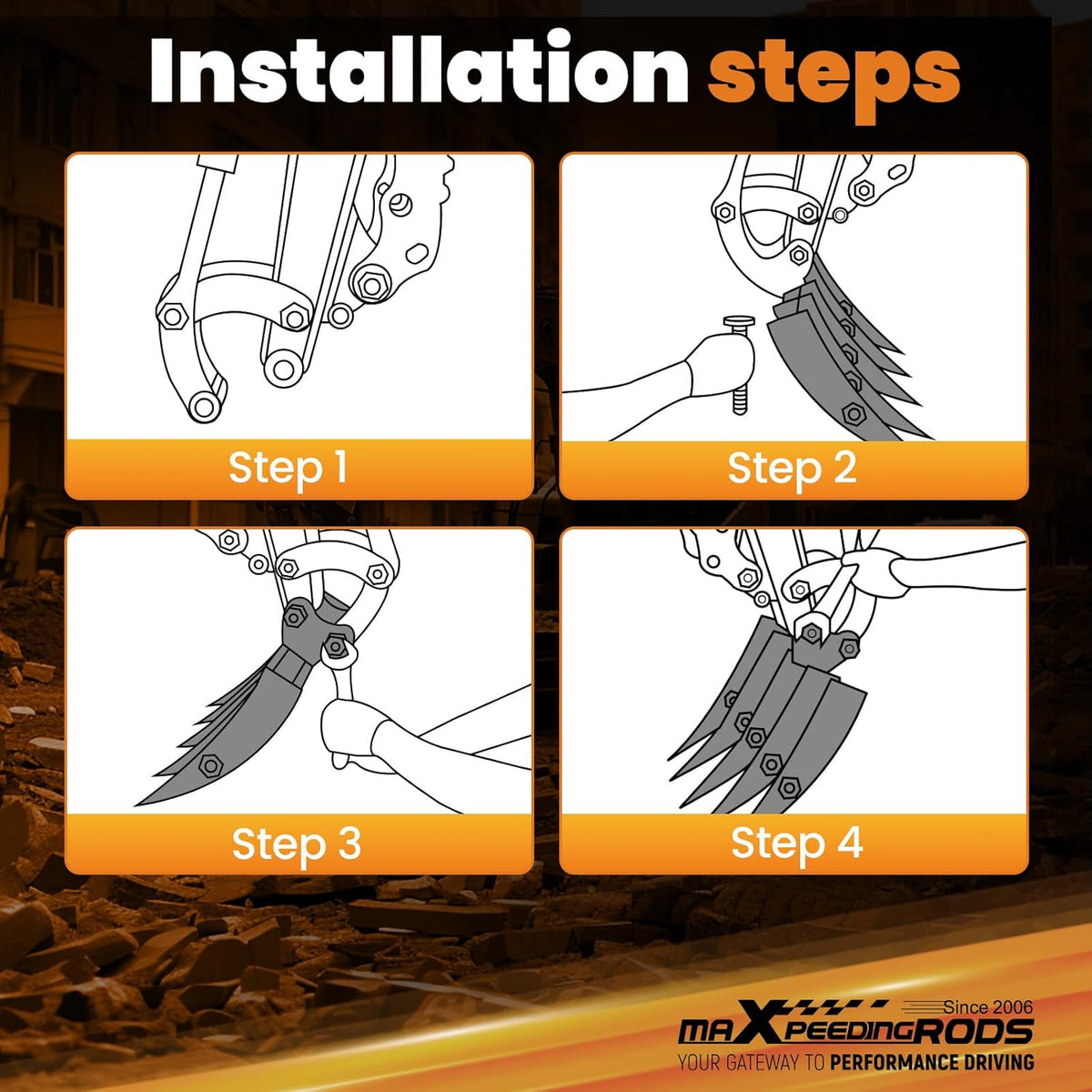 maXpeedingrods Mini Excavator Rake, Wide Backhoe Rake for 0.8-1.5T Excavators, Hydraulic Tilt