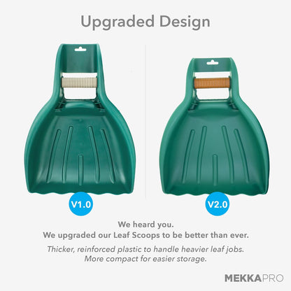 MEKKAPRO Leaf Scoops and Claws V2.0, 1-Pair (2 Pieces), Sturdy Ergonomic Grip Leaf Rake, Large Hand